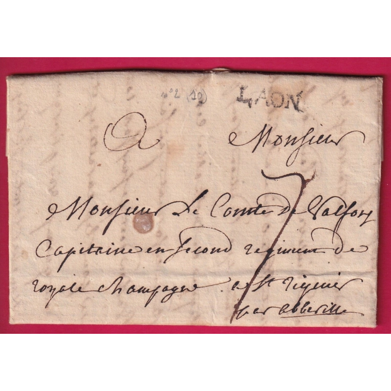 MARQUE LAON AISNE LENAIN N°2 INDICE 10 POUR ABBEVILLE SOMME LETTRE COVER