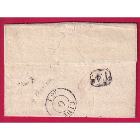 MARQUE P45P MONTFLANQUIN LOT ET GARONNE 47X7 INDICE 16 POUR PARIS PP ENCADRE AN 13 1805 LETTRE COVER FRANCE