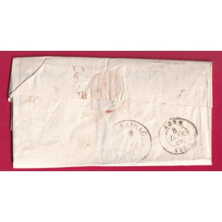 CAD TYPE 15 MONFLANQUIN LOT ET GARONNE DU 7 JANVIER 1849 POUR LAYRAC LETTRE COVER