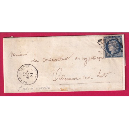 N°4 BLEU FONCE GRILLE MONFLANQUIN LOT ET GARONNE DATEUR MOIS A L'ENVERS POUR VILLENEUVE SUR LOT INDICE 16 LETTRE COVER