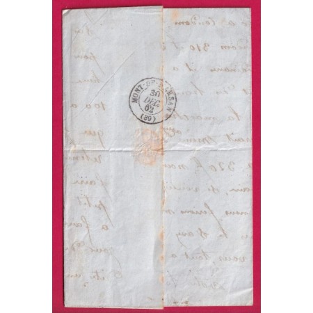 N°14 GC 3442 SOS LOT ET GARONNE CAD TYPE 22 DU 29 DEC 1862 GC PRECOCE POUR MONT DE MARSAN LANDES LETTRE COVER