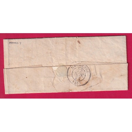 TAXE N°2 CAD TYPE 15 MARMANDE LOT ET GARONNE 1862 POUR MARMANDE TEXTE DE MONTAUBAN TARN ET GARONNE LETTRE COVER