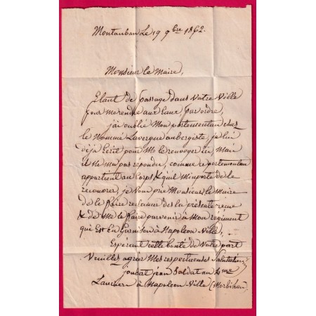 TAXE N°2 CAD TYPE 15 MARMANDE LOT ET GARONNE 1862 POUR MARMANDE TEXTE DE MONTAUBAN TARN ET GARONNE LETTRE COVER