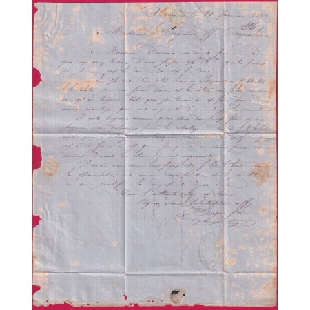 N°22 GC 3395 SERVIAN HERAULT CAD TYPE 22 POUR ANGOULEME INDICE 12 LETTRE COVER