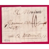 MARQUE PARIS OO INFINI LENAIN N°15 INDICE 10 1774 POUR MARSEILLE LETTRE COVER