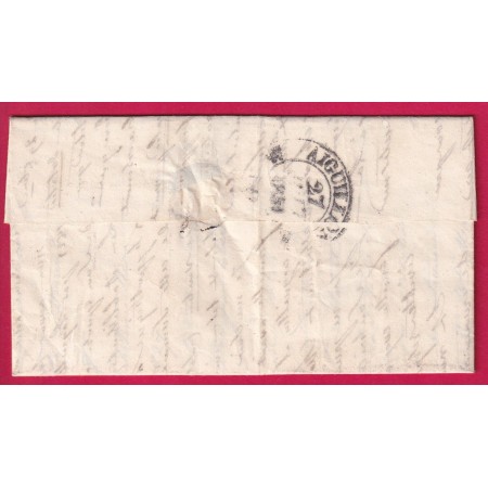 CURSIVE 45 MONCLAR LOT ET GARONNE INDICE 26mm CAD TYPE 13 SAINTE LIVRADE POUR AIGUILLON 1841 INDICE 14 LETTRE COVER
