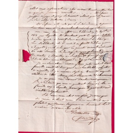 CURSIVE 45 MONCLAR LOT ET GARONNE INDICE 26mm CAD TYPE 13 SAINTE LIVRADE POUR AIGUILLON 1841 INDICE 14 LETTRE COVER