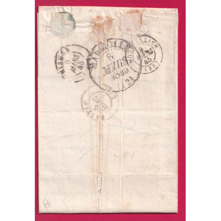 CAD TYPE 13 CORTE CORSE 1845 POUR MONTPELLIER HERAULT LETTRE COVER