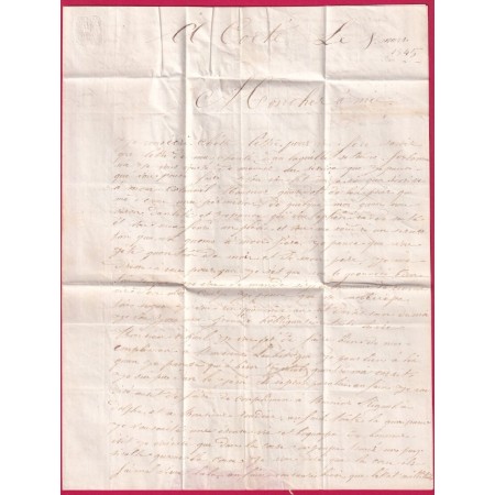CAD TYPE 13 CORTE CORSE 1845 POUR MONTPELLIER HERAULT LETTRE COVER