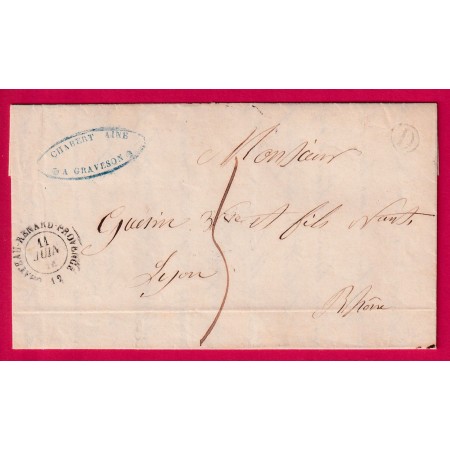 CAD TYPE 15 CHATEAU RENARD PROVENCE BOITE RURALE D GRAVESON BOUCHES DU RHONE POUR LYON LETTRE COVER