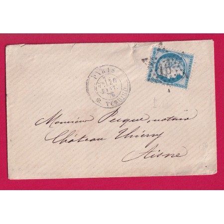 N°60 PARIS ETOILE 16 R TURBIGO POUR CHATEAUTHIERRY AISNE LETTRE COVER