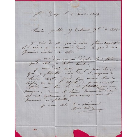 N°29 GC 3625 ST GEORGES D'ORQUES HERAULT CAD TYPE 22 POUR CETTE INDICE 10 LETTRE COVER