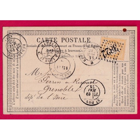 N°59 GC 3822 ST PONS HERAULT POUR GRENOBLE ISERE CARTE PRECURSEUR LETTRE COVER