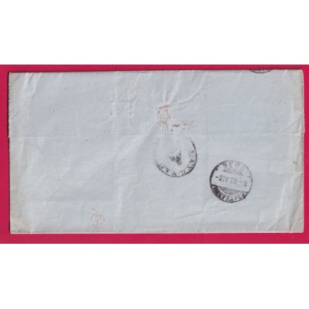 N°56 PARIS ETOILE 18 R AMSTERDAM POUR LANGNAU SUISSE 1873 LETTRE COVER