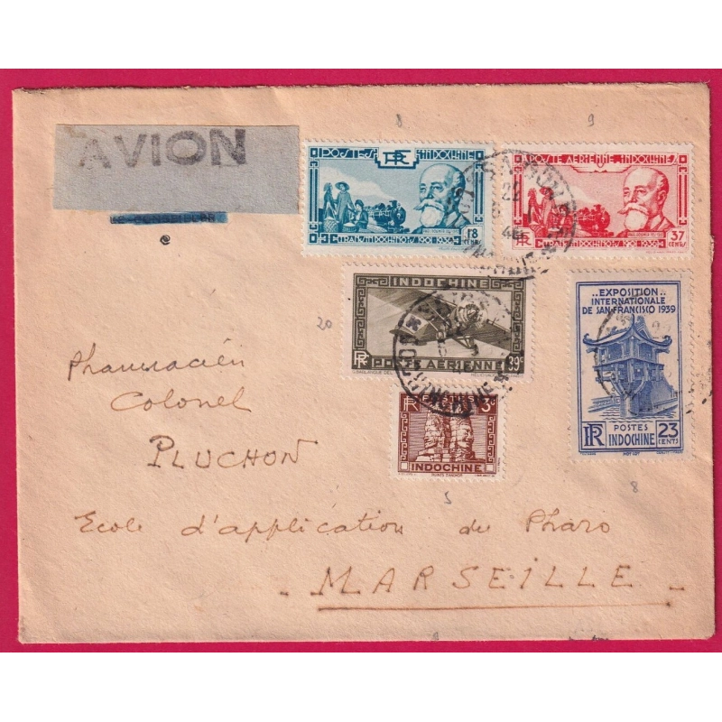 SAIGON COCHINCHINE 1948 POUR MARSEILLE PAR AVION LETTRE COVER