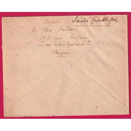 SAIGON COCHINCHINE 1948 POUR MARSEILLE PAR AVION LETTRE COVER