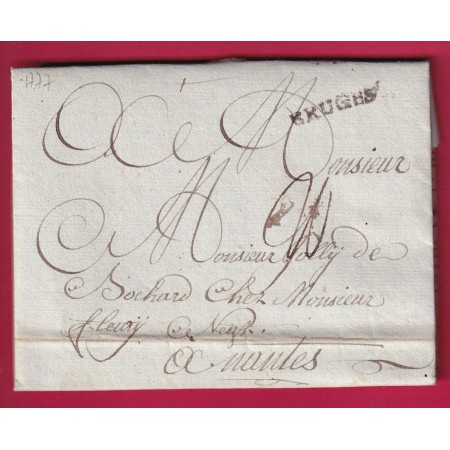 MARQUE BRUGES BELGIQUE 1777 POUR NANTES TEXTE DE VARSENARE VARRENAERE LETTRE COVER
