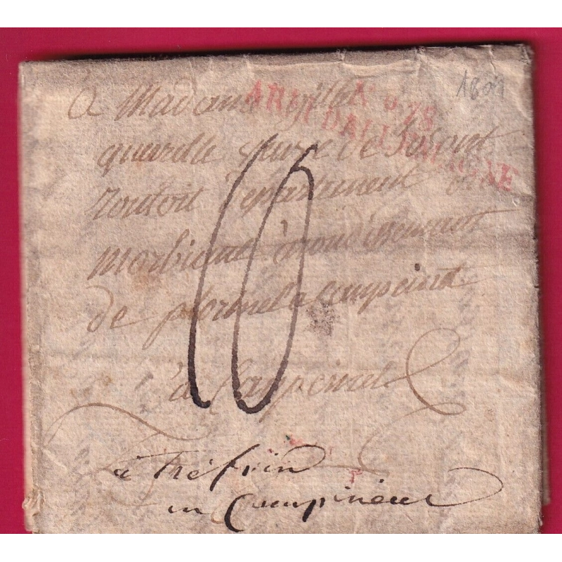 MARQUE N°78 ARMEE D' ALLEMAGNE 1809 POUR PLOERMEL MORBIHAN MENTION DIVISION DU GENERAL BOUDET LETTRE COVER