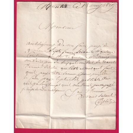 MARQUE P72P MANTES SEINE ET OISE 1829 POUR GAILLON EURE INDICE 11 LETTRE COVER