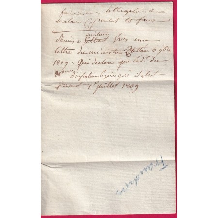 MARQUE 62 CLERMONT FERRAND AU VERSO UTILISE EN DEBOURSE 1809 MINISTRE DE LA GUERRE PUY DE DOME LETTRE COVER