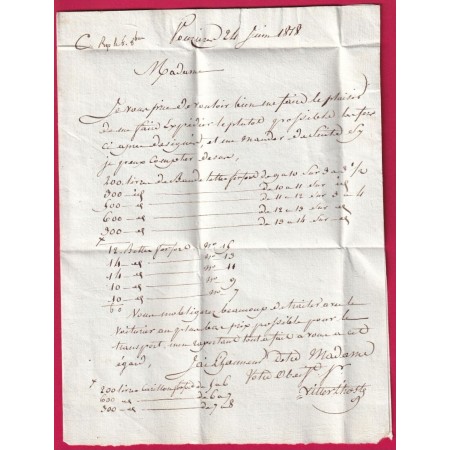 MARQUE 7 VOUZIERS ARDENNES POUR LONGUYON MOSELLE 1818 LETTRE COVER