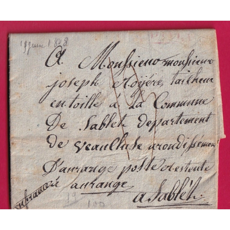 ARMEE ITALIE LETTRE DE MESSINE MESSINA ITALIA 1808 POUR SABLET VAUCLUSE LETTRE COVER