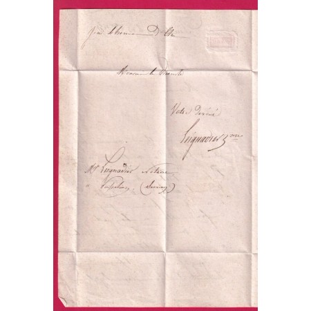 CAD TYPE 15 BEZIERS HERAULT 1847 OR PUISSALICON POUR MONTAGNAC LETTRE COVER