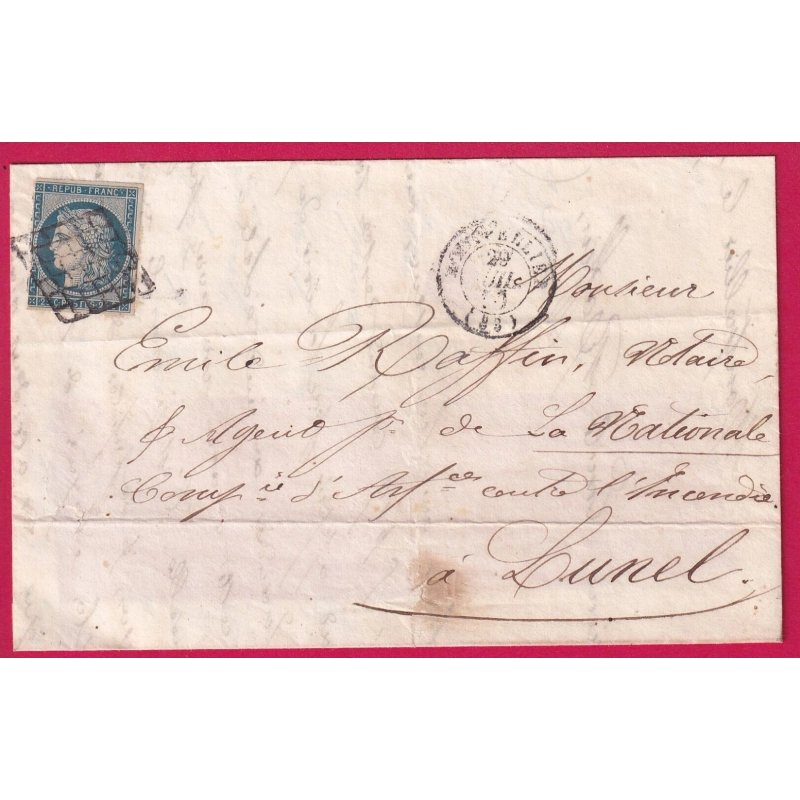 N°4 GRILLE MONTPELLIER HERAULT POUR LUNEL HERAULT DEVANT DE  1850 LETTRE COVER
