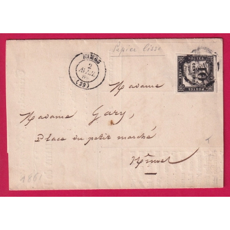 TIMBRE TAXE N°2 CAD NIMES GARD POUR NIMES LETTRE COVER