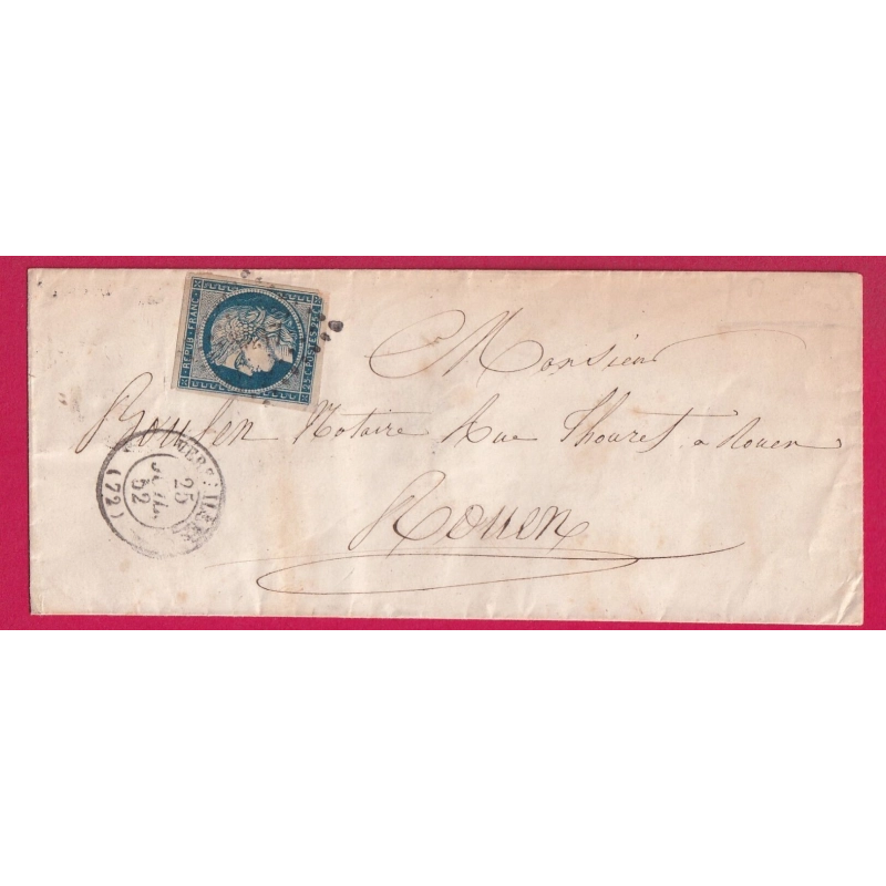 N°4 PC 3537 VERSAILLES SEINE ET OISE POUR ROUEN SEINE INFERIEURE LETTRE COVER