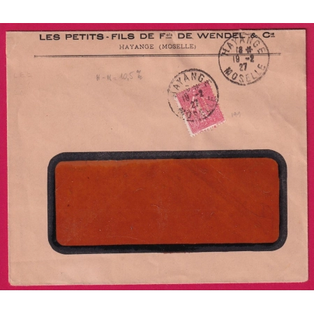 N°199 PERFORE LES PETITS FILS DE FRANCOIS DE WENDEL HAYANGE MOSELLE LETTRE COVER