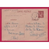 CHANTIER DE JEUNESSE DE MEOUNES LES MONTRIEUX VAR 1941 ENTIER IRIS 80C POUR PARIS LETTRE COVER