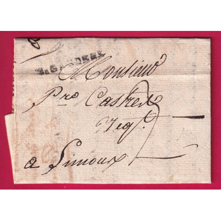 MARQUE ST GAUDENS LOT ET GARONNE AN 12 POUR LIMOUX AUDE LETTRE COVER
