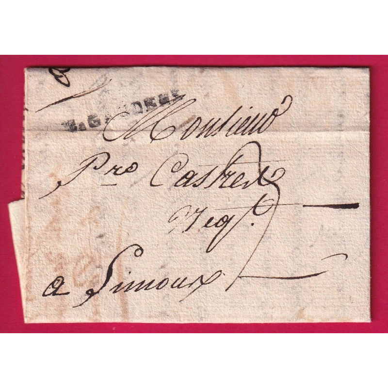 MARQUE ST GAUDENS LOT ET GARONNE AN 12 POUR LIMOUX AUDE LETTRE COVER