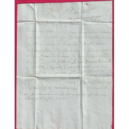 MARQUE A SEC NERAC LOT ET GARONNE 1788 INDICE 11 LENAIN N°1A POUR BORDEAUX LETTRE COVER