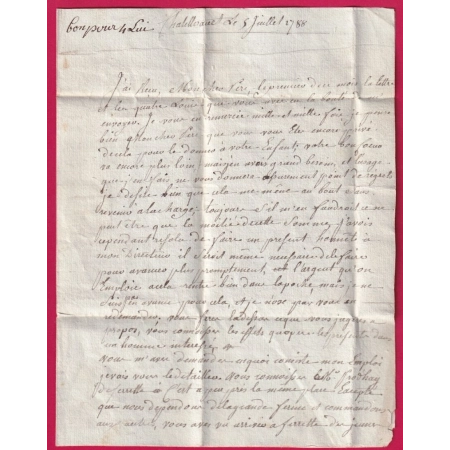 MARQUE CHATELLERAULT VIENNE 1788 LENAIN N°3A POUR MOOSCH HAUT RHIN LETTRE COVER