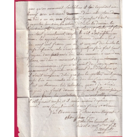MARQUE CHATELLERAULT VIENNE 1788 LENAIN N°3A POUR MOOSCH HAUT RHIN LETTRE COVER