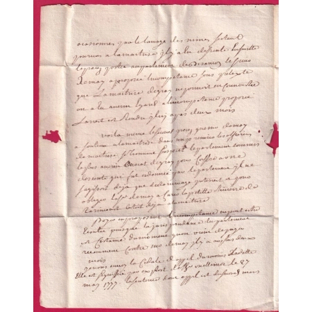 MARQUE GRAY HAUTE SAONE 1777 LENAIN N°2 POUR DIJON COTE D'OR INDICE 9 LETTRE COVER