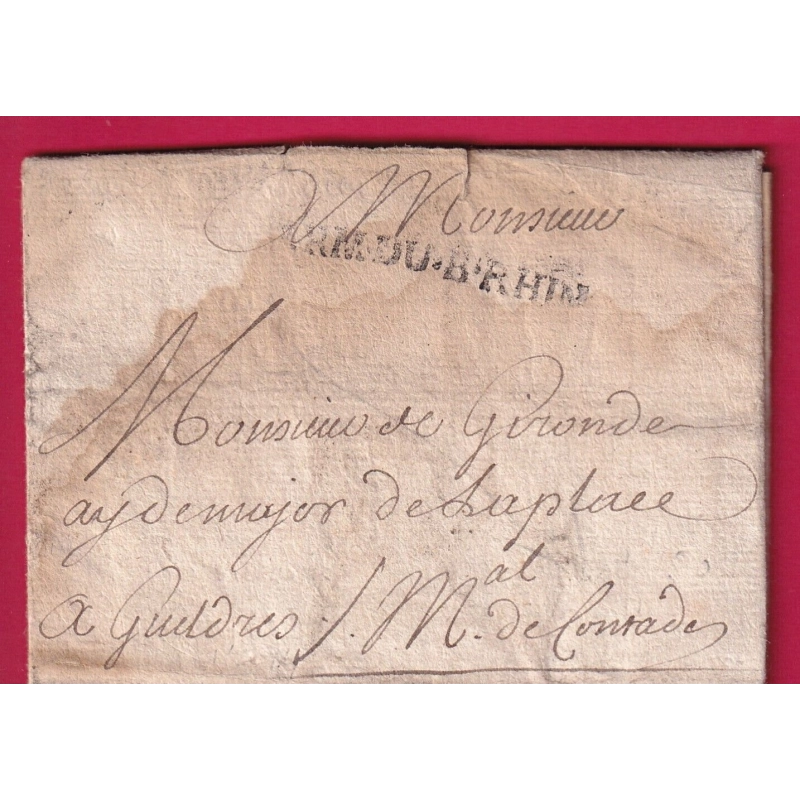 MARQUE ARMEE DU BAS RHIN CONTRESEING DE FRANCHISE MARECHAL DE CONTADES CAMPS DE RECKLINGHAUSEN ALLEMAGNE 1758