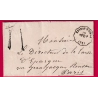 REEMPLOI TARDIF DE LA TAXE TAMPON 4 1877 CONVOYEUR STATION EPINAY SUR ORGE SEINE ET OISE POUR PARIS LETTRE COVER