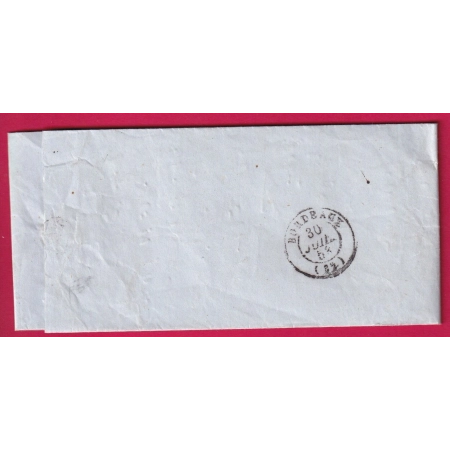 CAD TYPE 15 BAZAS GIRONDE BOITE RURALE Q BEAULAC POUR BORDEAUX LETTRE COVER