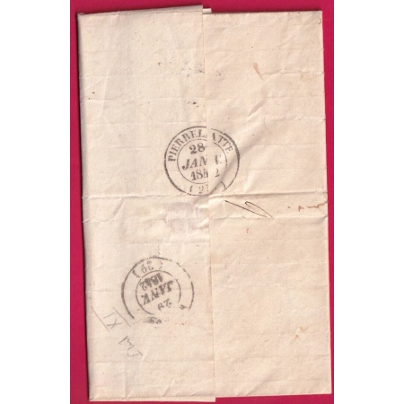 CAD TYPE 15 CHAMBRE DES DEPUTES PARIS 1842 + PP ROUGE POUR PIERRELATTE DROME REEXP NIMES GARD  LETTRE COVER
