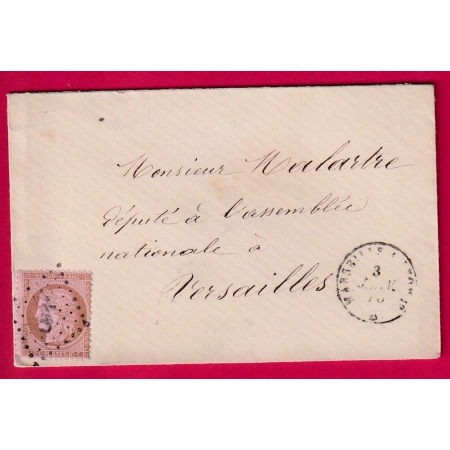 N°58 AMBULANT MARSEILLE A LYON LOSANGE LM1° POUR VERSAILLES TARIF CARTE DE VISITE LETTRE COVER
