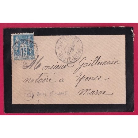N°90 BOURMONT HAUTE MARNE BOITE RURALE S BOURG STE MARIE POUR EPENSE MARNE LETTRE COVER