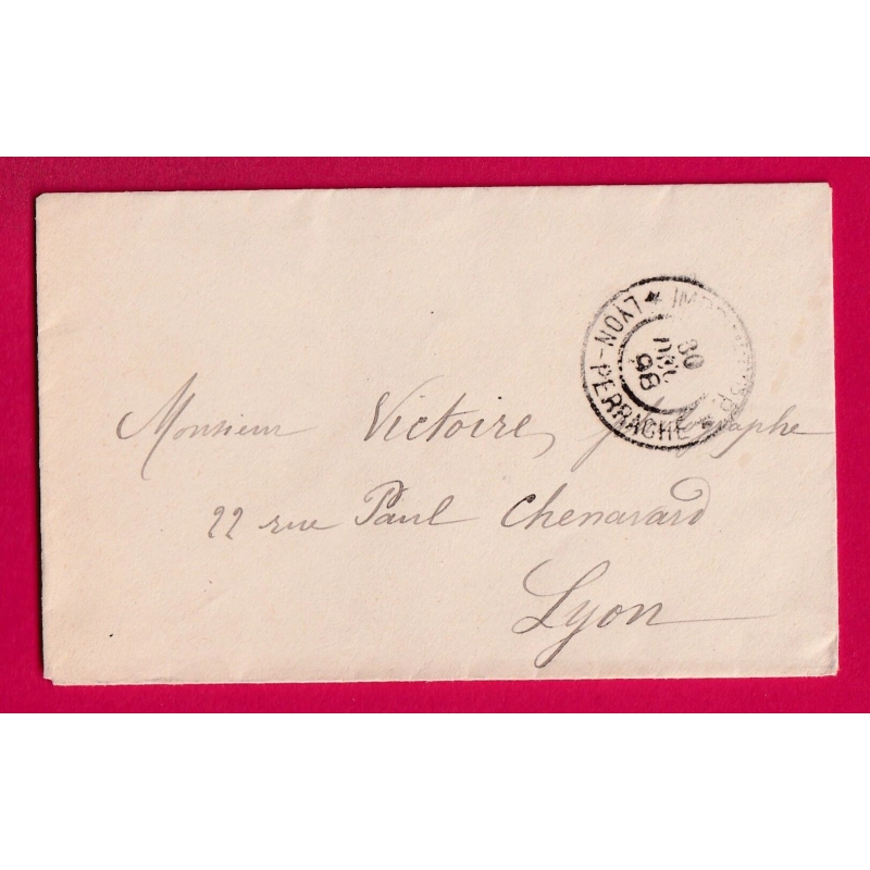 CAD IMPRIME PP LYON PERRACHE 1898 POUR LYON RHONE LETTRE COVER