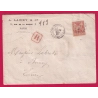 N°70 CAD AFFRANCHISSEMENT 4 PARIS 4 POUR BERNAY EURE RECOMMANDE LETTRE COVER