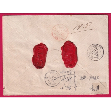 N°70 CAD AFFRANCHISSEMENT 4 PARIS 4 POUR BERNAY EURE RECOMMANDE LETTRE COVER
