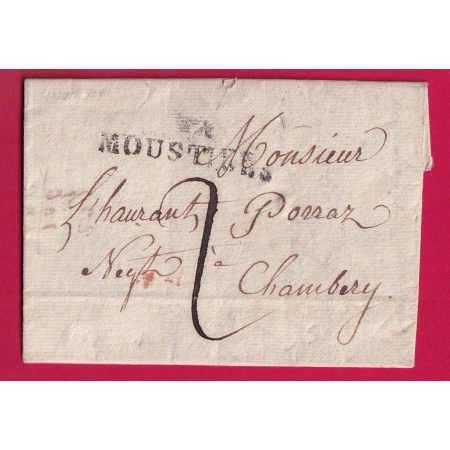MARQUE CONQUIS 84 MOUTIERS SAVOIE 1818 POUR CHAMBERY LETTRE COVER