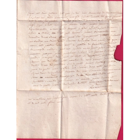 MARQUE 62 MONTAIGU PUY DE DOME MENTION ACQUITTE AU BUREAU TAXE ANNULE POUR CHALON SUR SAONE 1817 LETTRE COVER