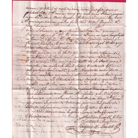 LETTRE DU CAP HAITIEN HAITI 1784 MARQUE COLONIE CINTREE EN ROUGE POUR MARSEILLE LETTRE COVER